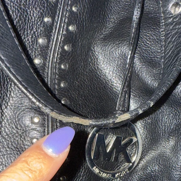 Michael Kors Black Studded purse w/matching wallet vintage MK. Comes w/dust bag - Picture 8 of 16